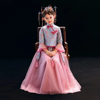 Caustom made Chinese style stand collar embroidery ball gown dress children girls party dress
Caustom made Chinese style stand collar embroidery ball gown dress children girls party dress