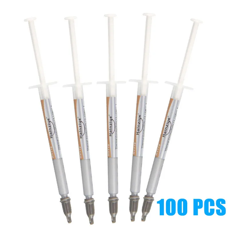 

100PCS HY710 Thermal Grease Paste 0.5g Compound Silicon Scraper CPU HeatSink CPU GPU Cooling paste silicone For HY710-05A