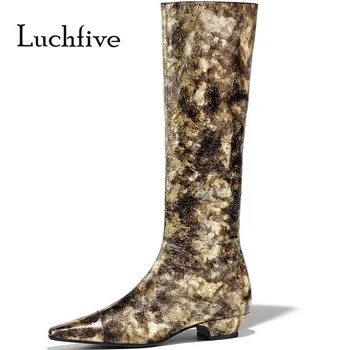 2018 Chic Metal Color Knee High Boots Woman Pointed Toe Low Heel Boots Women Fashion Knight Boots
2018 Chic Metal Color Knee High Boots Woman Pointed Toe Low Heel Boots Women Fashion Knight Boots