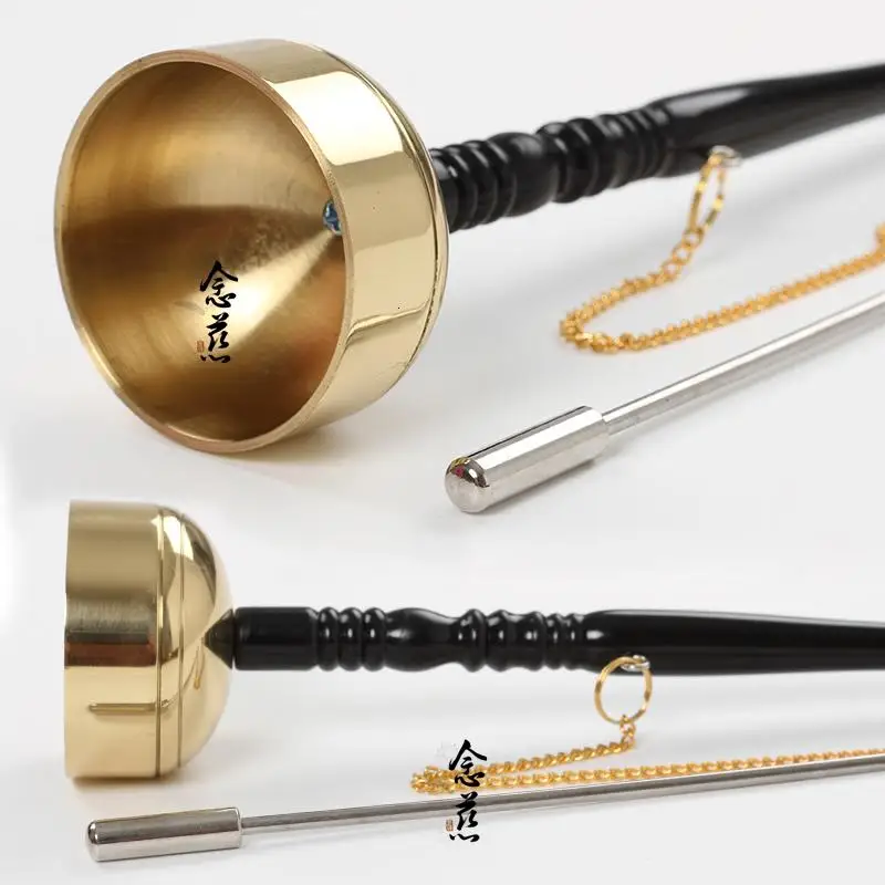 Taiwan copper hand bell long handle cited Qing Temple ritual Buddhism Buddhist sutras activities Muyu chanting ritual
Taiwan copper hand bell long handle cited Qing Temple ritual Buddhism Buddhist sutras activities Muyu chanting ritual