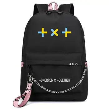 Kpop Korean Tomorrow X Together TXT Printing Women Backpack USB Charge Laptop Backpack Canvas Pink School Bags Travel Bagpack
Kpop Korean Tomorrow X Together TXT Printing Women Backpack USB Charge Laptop Backpack Canvas Pink School Bags Travel Bagpack