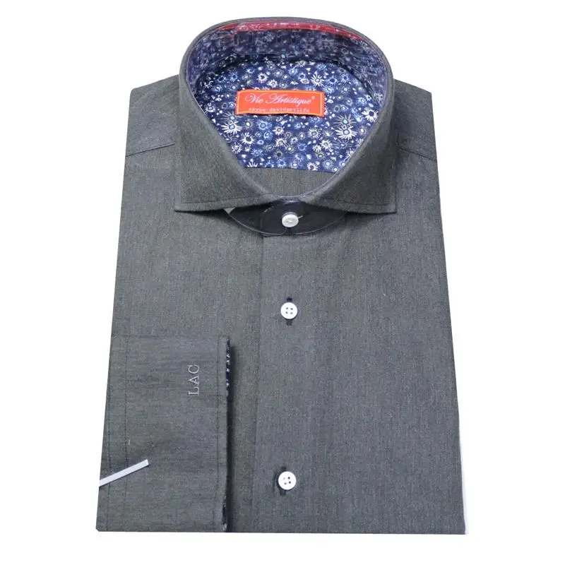 Image middle grey flannel face men s custom tailor made Textured Solid Dress Shirt,  free shipping