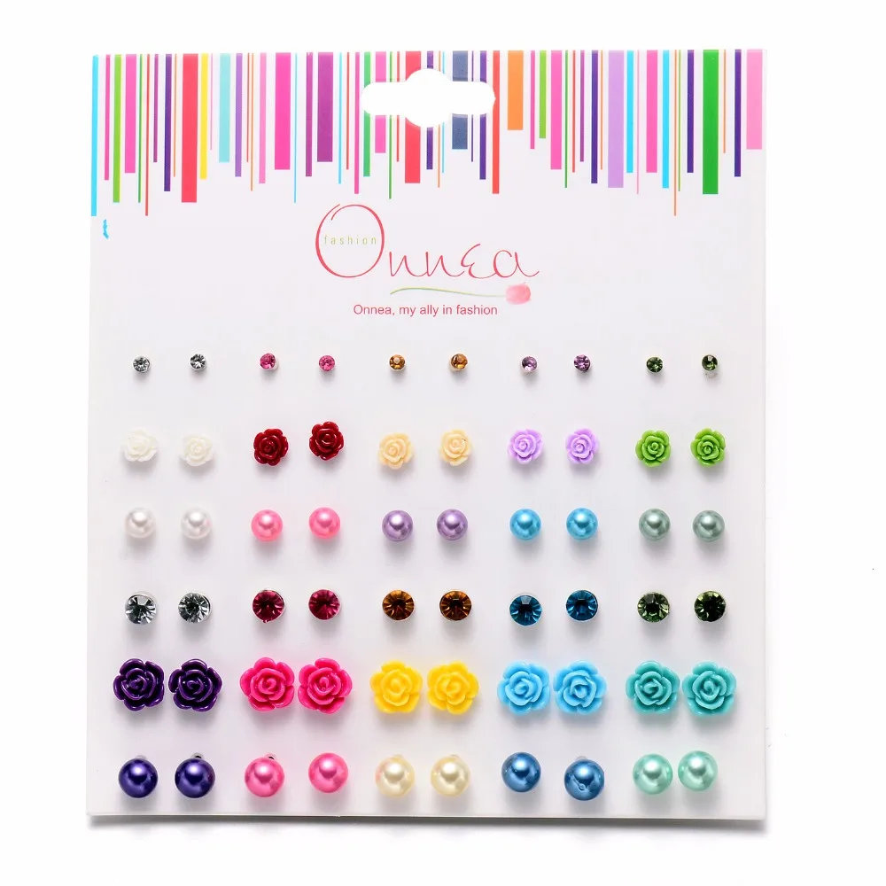 30 Pairs/Set Mixed Crystal Flower Stud Earrings Set for Women Girls Cute Simulated Pearl Ball Rose Ear Studs Jewelry Wholesale
30 Pairs/Set Mixed Crystal Flower Stud Earrings Set for Women Girls Cute Simulated Pearl Ball Rose Ear Studs Jewelry Wholesale