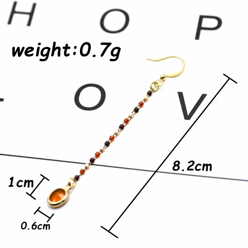 Single long tassel earring 002