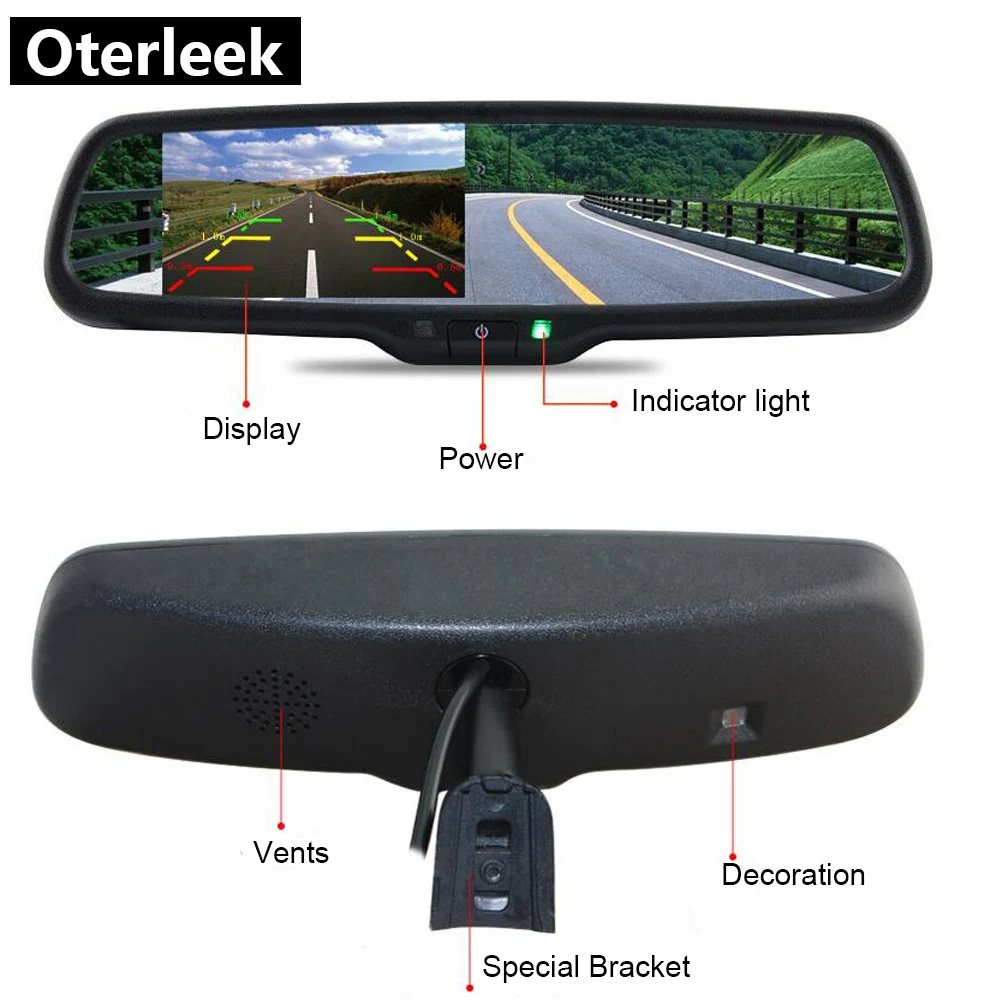 4.3 Inch Car Rear View Mirror Monitor With Special Mounting Bracket Monitor 2CH Video Input
4.3 Inch Car Rear View Mirror Monitor With Special Mounting Bracket Monitor 2CH Video Input