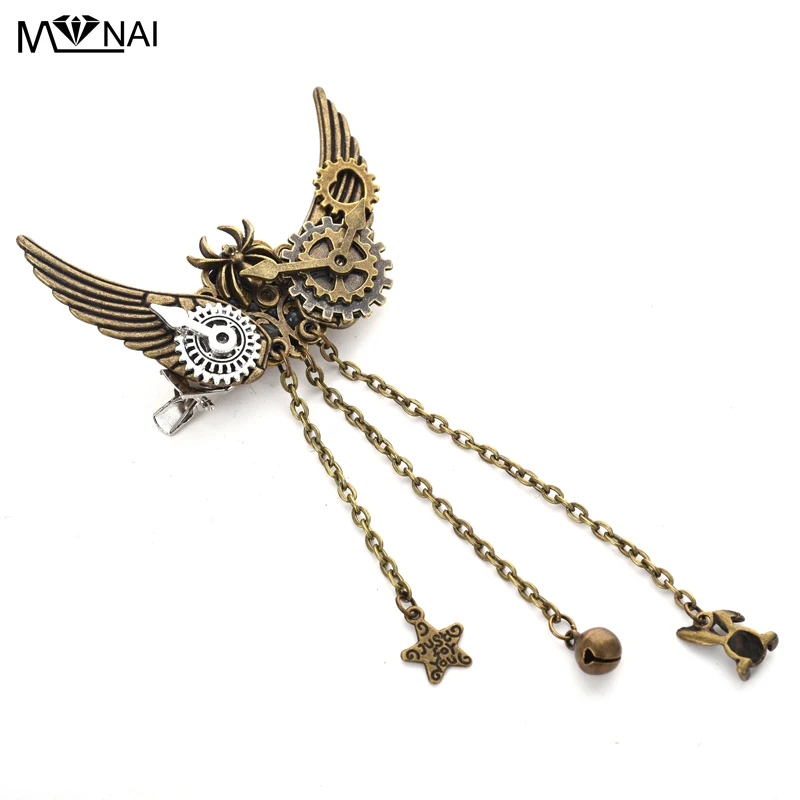 

Trending Products 2018 Girls Punk Gear Wings Hair Clip Gothic Steampunk Hairpin/Brooch Vintage Lolita Lady Headwear Accessories