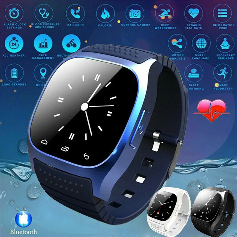 M26 Bluetooth Smart Watch Waterproof Bracelet Fitness Tracker Pedometer Sim Card Android Mobile Phone Smartwatch For Men Women
M26 Bluetooth Smart Watch Waterproof Bracelet Fitness Tracker Pedometer Sim Card Android Mobile Phone Smartwatch For Men Women