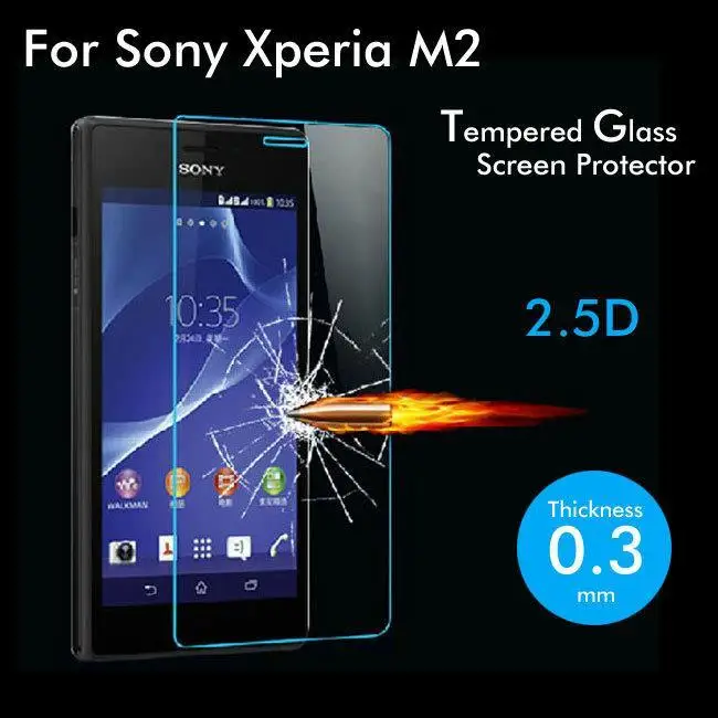 2.5D For Sony Xperia M2 Tempered Glass Original 9H Protective Film Explosion-proof Screen Protector for S50h D2303 D2305
2.5D For Sony Xperia M2 Tempered Glass Original 9H Protective Film Explosion-proof Screen Protector for S50h D2303 D2305
