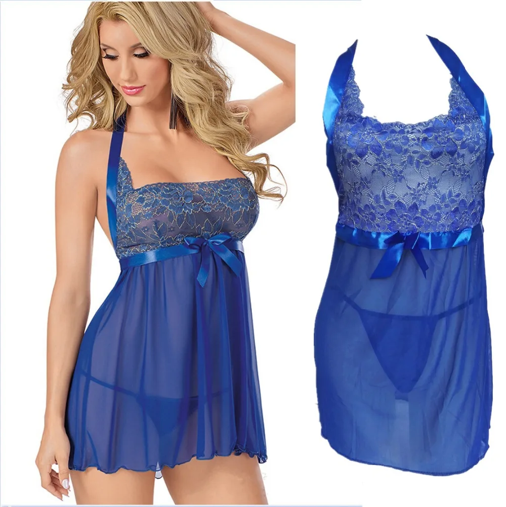 Women's Sleep See-through Lace Flowers Ribbon Strap Night Dress Nightwear Sexy One Size Lingerie Sleepdress Nightgown H265
Women's Sleep See-through Lace Flowers Ribbon Strap Night Dress Nightwear Sexy One Size Lingerie Sleepdress Nightgown H265