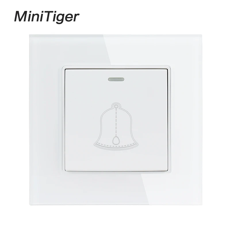 Minitiger 1 Gang Doorbell Switch Luxury Crystal Tempered Glass Panel Push Button Wall Switch Interruptor 16A
Minitiger 1 Gang Doorbell Switch Luxury Crystal Tempered Glass Panel Push Button Wall Switch Interruptor 16A