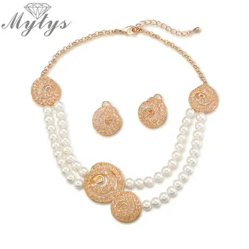 Mytys Double Pearl Chain Wire Mesh Crystal Jewelry Sets Necklace and Earring Sets Noble Jewelry for Women CN347
Mytys Double Pearl Chain Wire Mesh Crystal Jewelry Sets Necklace and Earring Sets Noble Jewelry for Women CN347