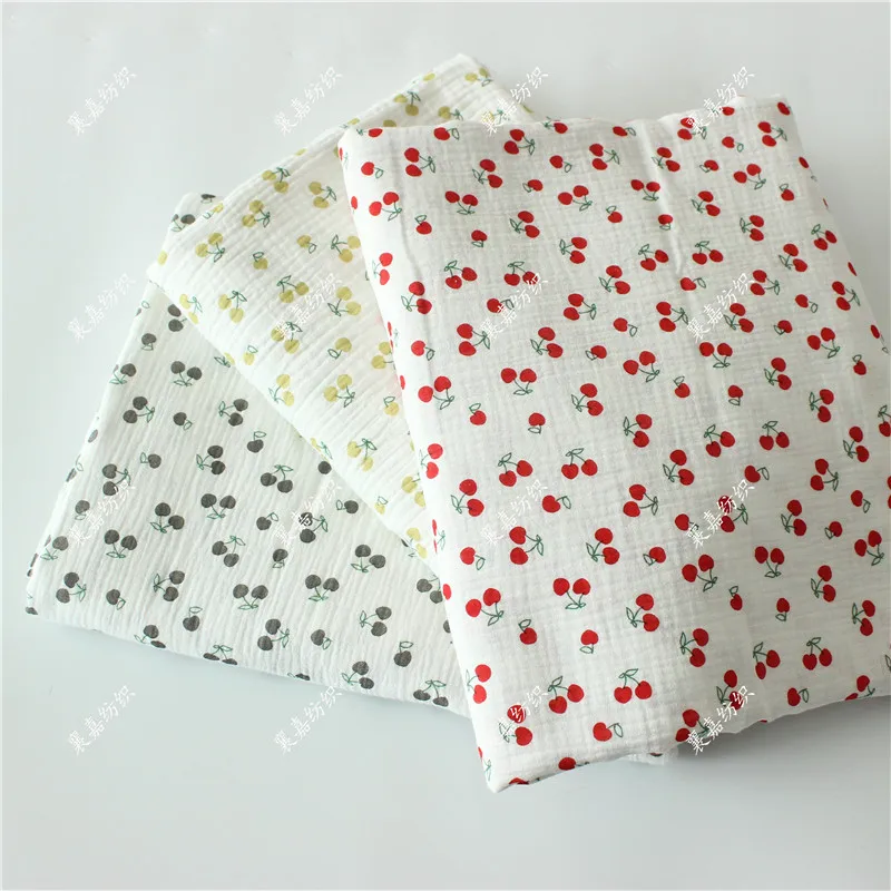 NEW 100*135cm Cherry fruit Cotton Crepe Fabric Wear Gauze Printing Seersucker Pants Mosquito Pajamas Fabric D30
NEW 100*135cm Cherry fruit Cotton Crepe Fabric Wear Gauze Printing Seersucker Pants Mosquito Pajamas Fabric D30