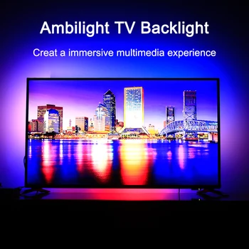 Ambilight TV Backlights Flexible LED light Tape Ribbon RGB Color Changeable TV Background Lighting HDTV TV HDMI sources Kit
Ambilight TV Backlights Flexible LED light Tape Ribbon RGB Color Changeable TV Background Lighting HDTV TV HDMI sources Kit