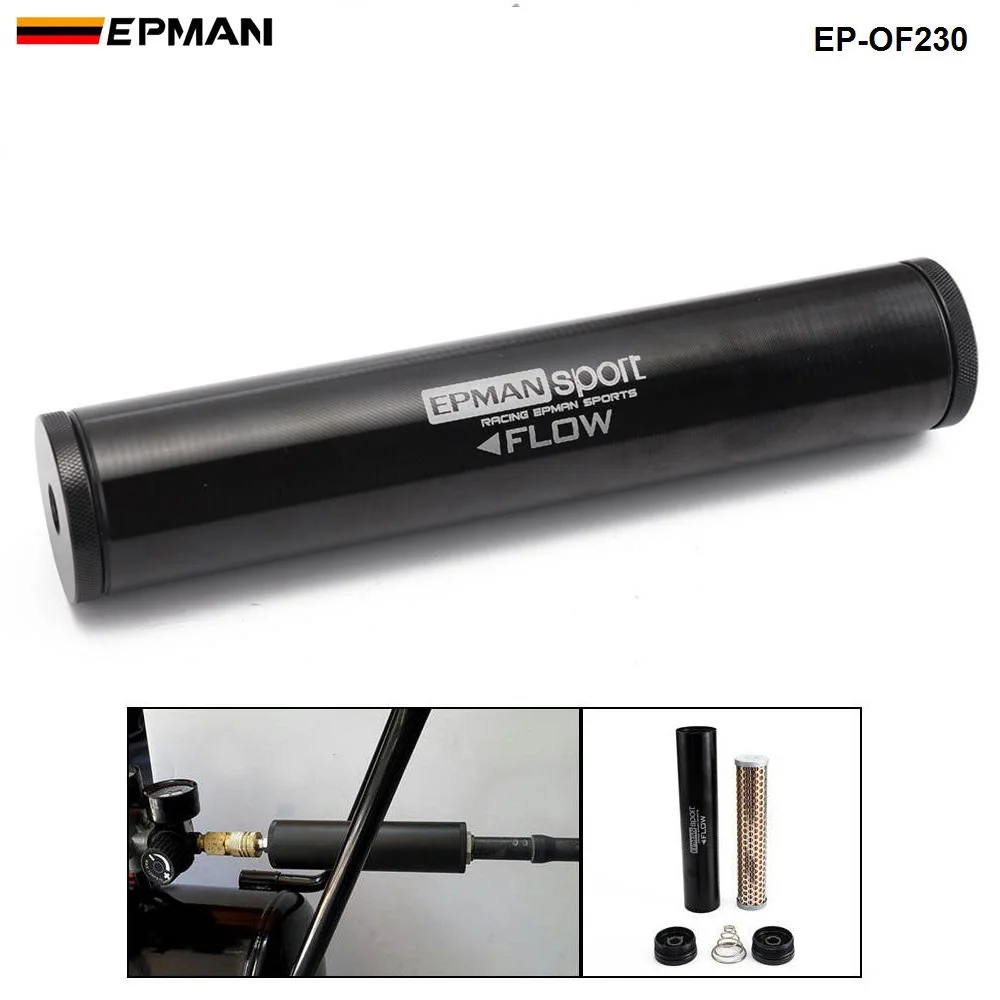 EPMAN Low Profile For 4003 24003 Billet Aluminum Fuel Filter 5/8"-24 &1/2" Or 1/2"-28 & 1/2" 9.92" Long EP-OF230
EPMAN Low Profile For 4003 24003 Billet Aluminum Fuel Filter 5/8"-24 &1/2" Or 1/2"-28 & 1/2" 9.92" Long EP-OF230