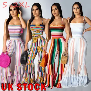2019 Womens Clubwear Summer Bohemian Colorful Striped Playsuit Sleeveless Bodycon Party Jumpsuit Romper Flare Long Pants Trouser
2019 Womens Clubwear Summer Bohemian Colorful Striped Playsuit Sleeveless Bodycon Party Jumpsuit Romper Flare Long Pants Trouser