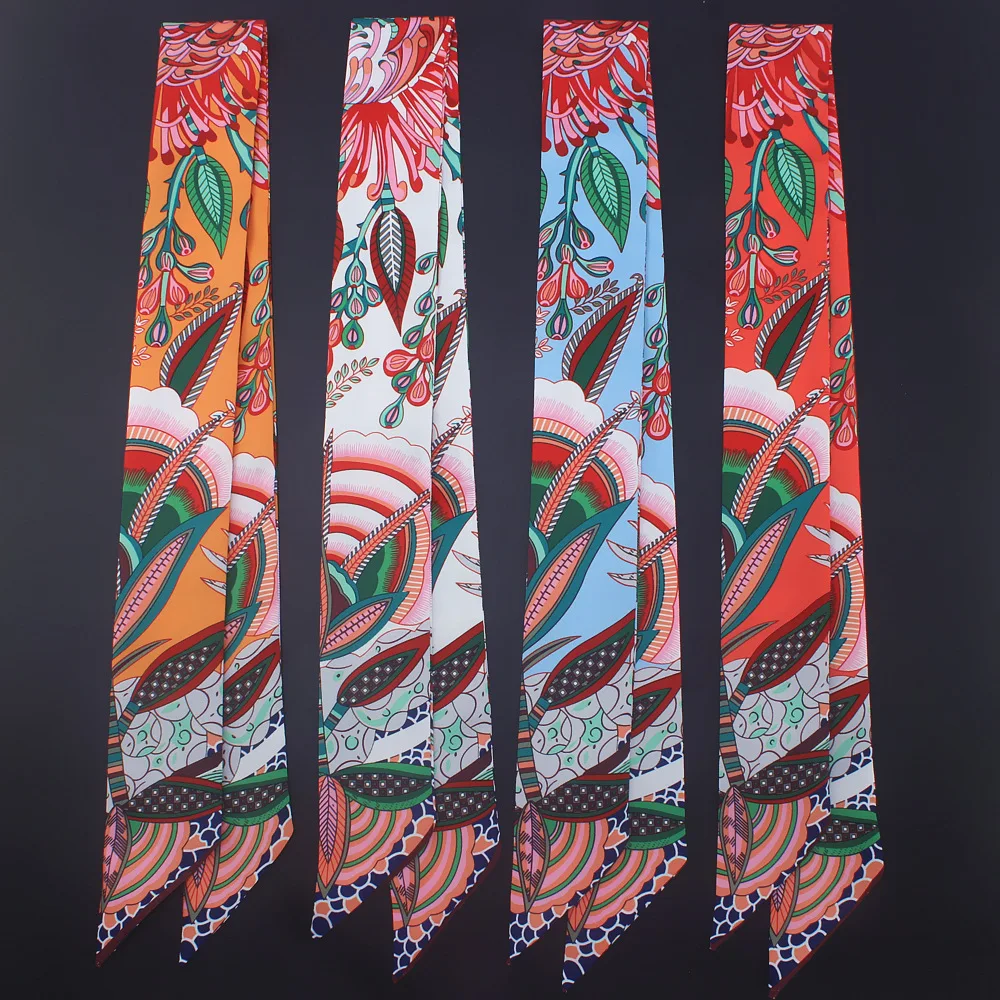 Luxury Brand Bohemia Emulation Twill Silk Small Women Fashion Scarf Hair Bags Handle Tie Multifunction Hand Ribbon Scarf M329
Luxury Brand Bohemia Emulation Twill Silk Small Women Fashion Scarf Hair Bags Handle Tie Multifunction Hand Ribbon Scarf M329