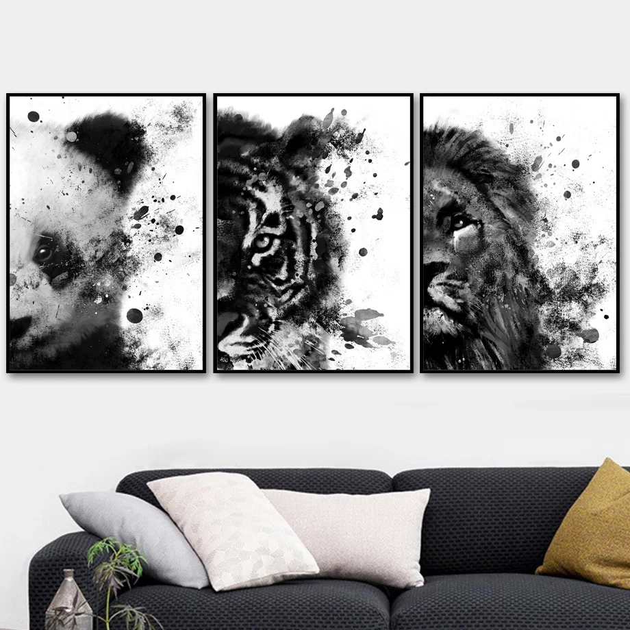 Watercolor Lion Panda Tiger Wall Art Canvas Painting Nordic Posters And Prints Black White Wall Pictures For Living Room Decor
Watercolor Lion Panda Tiger Wall Art Canvas Painting Nordic Posters And Prints Black White Wall Pictures For Living Room Decor