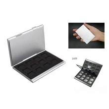 

Durable 24TF Micro SD Card Holder Black Silver Aluminum Memory Card Storage Case Box For Sim Cards Adapters Protective