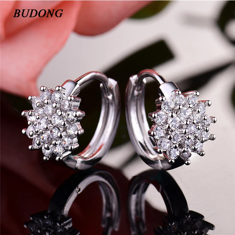 BUDONG Fashion Hoop Infinity Earrings for Women Silver/Gold Color Circle Big Flowers White Crystal CZ Wedding Jewelry XUE181
BUDONG Fashion Hoop Infinity Earrings for Women Silver/Gold Color Circle Big Flowers White Crystal CZ Wedding Jewelry XUE181