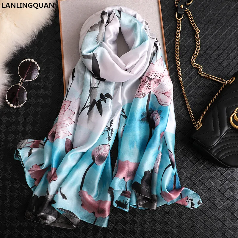 2019 New Design Silk Scarf Women Hijab Scarf Shawl Bandana Women Luxury Brand Pashmina Foulard Femme Lotus Bired Printed Scarf
2019 New Design Silk Scarf Women Hijab Scarf Shawl Bandana Women Luxury Brand Pashmina Foulard Femme Lotus Bired Printed Scarf