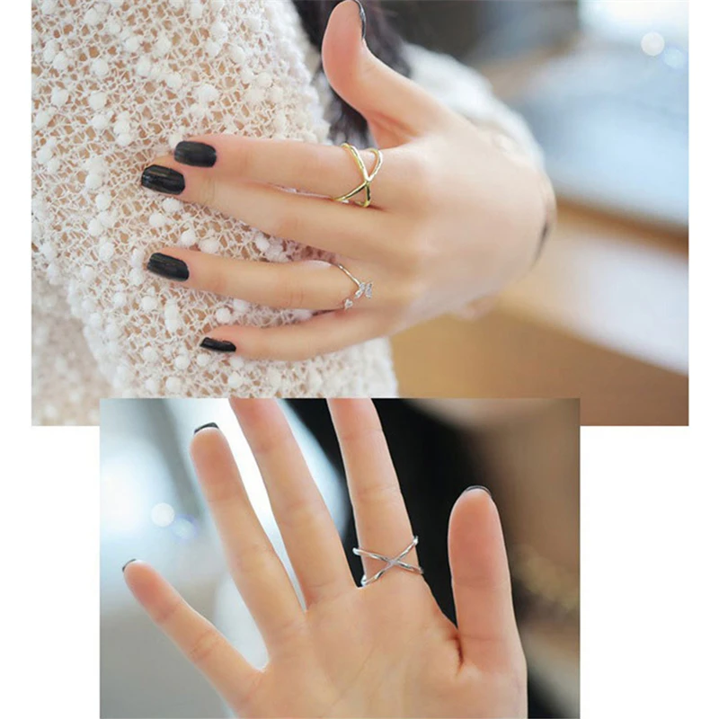 2020 новые модные геометрические Серебристые черные кольца для женщин кольцо