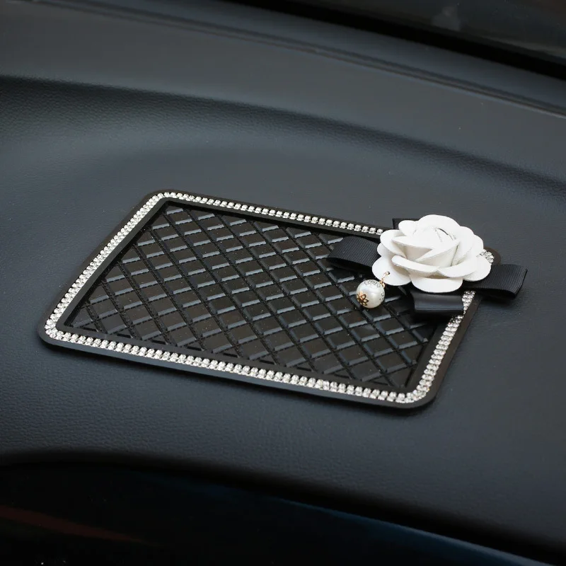 Car Ornament 18x14cm PVC Camellia Flower Crystal Pearl Anti-Slip Mat for Mobile Phone GPS Dashboard Perfume Seat Pad Accessories
Car Ornament 18x14cm PVC Camellia Flower Crystal Pearl Anti-Slip Mat for Mobile Phone GPS Dashboard Perfume Seat Pad Accessories