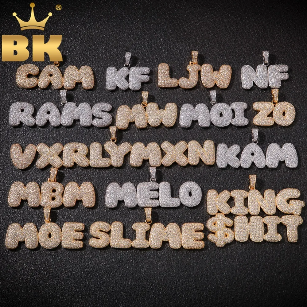 THE BLING KING Custom CZ Bubble Initial Letters Combination Words Name OEM LINK Pendant Necklace With 5mm Alloy Tennis Chains
THE BLING KING Custom CZ Bubble Initial Letters Combination Words Name OEM LINK Pendant Necklace With 5mm Alloy Tennis Chains