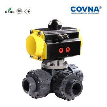 1.2 inch PVC Pneumatic 3 Ways Ball Valve Union Connection Spring Returned PN10Bar PTFE Seat T Port L Port
1.2 inch PVC Pneumatic 3 Ways Ball Valve Union Connection Spring Returned PN10Bar PTFE Seat T Port L Port