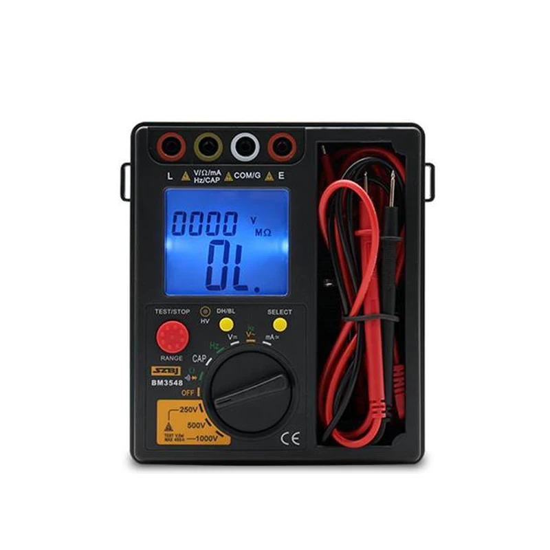 2 in 1 Digital Multimeter+Insulation Resistance Test Meter Megohmmeter Megger Ohm Tester 250V/500V/1000V SZBJ BM3548
2 in 1 Digital Multimeter+Insulation Resistance Test Meter Megohmmeter Megger Ohm Tester 250V/500V/1000V SZBJ BM3548