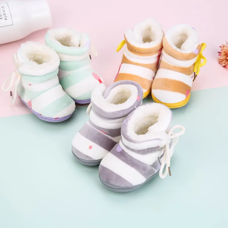 Winter Warm Velvet Stripe Elastic Band Flock Baby Boots Sweet Butterfly-knot Fashion First Walkers Baby Boys Girls Shoes
Winter Warm Velvet Stripe Elastic Band Flock Baby Boots Sweet Butterfly-knot Fashion First Walkers Baby Boys Girls Shoes