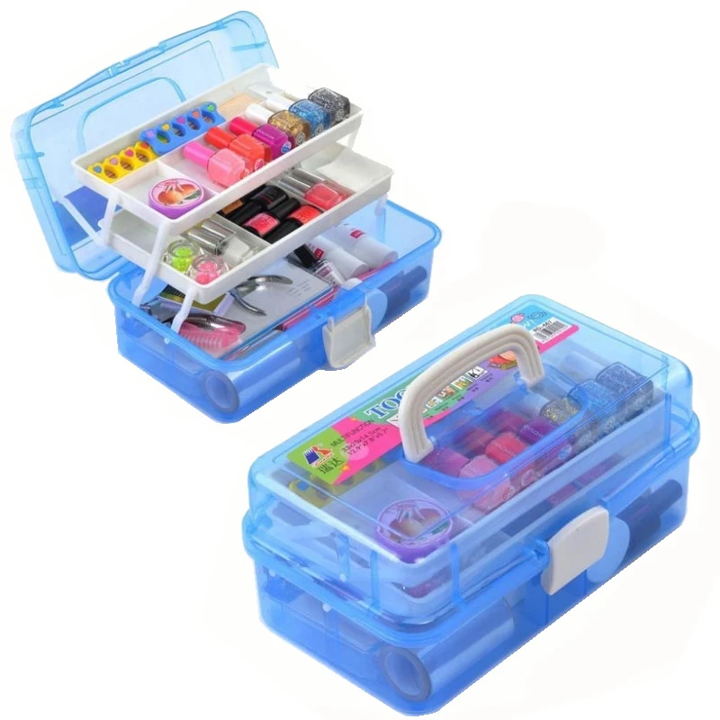 Storage Box 3 Layer Multi Utility Storage Case Professional Nail Art box manicure kit nail tool Makeup Box large size Blue
Storage Box 3 Layer Multi Utility Storage Case Professional Nail Art box manicure kit nail tool Makeup Box large size Blue