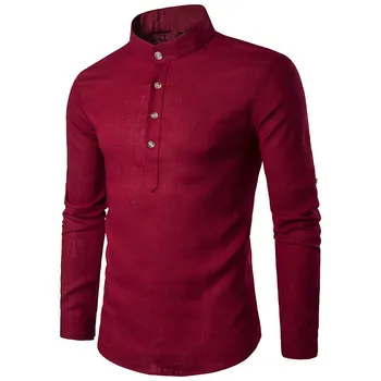 Helisopus Linen Men's formal shirts Dress Long sleeve Solid stand collar shirts Slim shirt Dress Bodybuilding camisa masculina
Helisopus Linen Men's formal shirts Dress Long sleeve Solid stand collar shirts Slim shirt Dress Bodybuilding camisa masculina