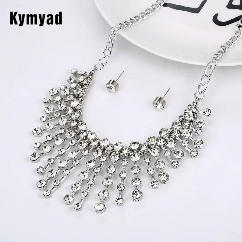 Kymyad Wedding Party Jewelry Set For Women Full Crystal Beads Necklaces Pendants Costume Jewelry Bridal Necklaces Earrings Sets
Kymyad Wedding Party Jewelry Set For Women Full Crystal Beads Necklaces Pendants Costume Jewelry Bridal Necklaces Earrings Sets