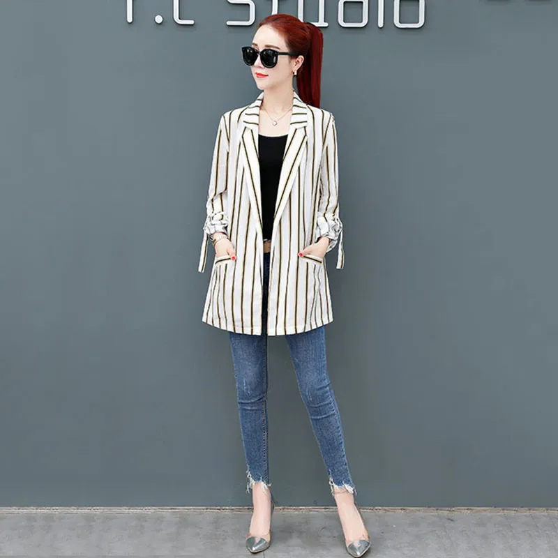 2018 Spring Autumn New Thin Long Sleeve Women Suit Jacket Yellow Striped Female Casual Loose Linen Blazer British Wind LQ184
2018 Spring Autumn New Thin Long Sleeve Women Suit Jacket Yellow Striped Female Casual Loose Linen Blazer British Wind LQ184