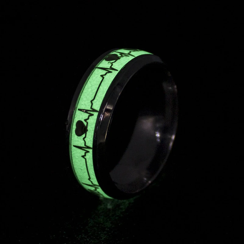 Светящееся кольцо из нержавеющей стали в стиле ретро светящееся форме сердца для