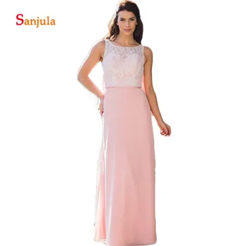 Top Lace Pink Chiffon Skirt Bridesmaid Dresses Long A-Line See Though Back Maid of Honor Dresses abito damigella D161
Top Lace Pink Chiffon Skirt Bridesmaid Dresses Long A-Line See Though Back Maid of Honor Dresses abito damigella D161