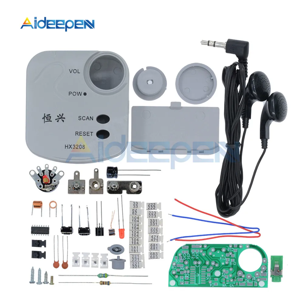 HX3208 FM Micro SMD Radio DIY Kits FM Frequency Modulation Radio Electronic Production Training Suite 1.8V-3.5V
HX3208 FM Micro SMD Radio DIY Kits FM Frequency Modulation Radio Electronic Production Training Suite 1.8V-3.5V