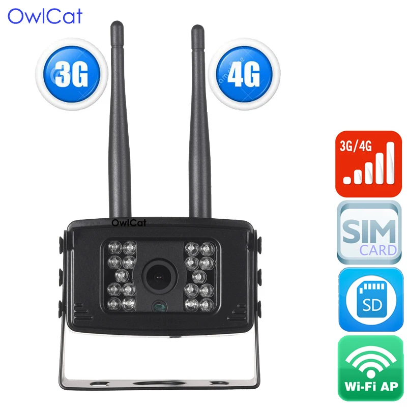 OwlCat 3G 4G Mobile phone SIM card HD 1080P IP Camera 2MP AP Wifi Wireless Mini Network CCTV Surveillance Camera 128G Storage
OwlCat 3G 4G Mobile phone SIM card HD 1080P IP Camera 2MP AP Wifi Wireless Mini Network CCTV Surveillance Camera 128G Storage