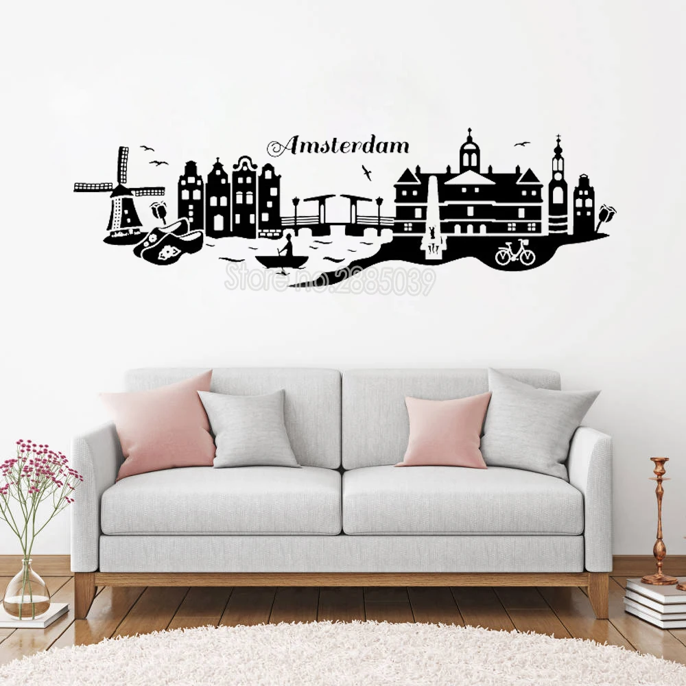 Beautiful Amsterdam Skyline Wall Sticker Netherland City Decal Art Cities Building Design Vinyl Mural Removable Wall DecalsLC131
Beautiful Amsterdam Skyline Wall Sticker Netherland City Decal Art Cities Building Design Vinyl Mural Removable Wall DecalsLC131