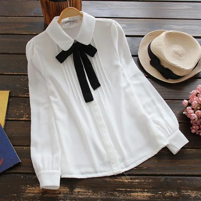2242 Japan Style women blouse mori girl Doll collar bow Organ pleats College wind Chiffon shirt blouse women Tops
2242 Japan Style women blouse mori girl Doll collar bow Organ pleats College wind Chiffon shirt blouse women Tops