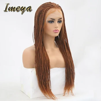 Imeya 150% Density Synthetic Lace Front Wig Long Hand Made Braided Box Braids 24 Inch Wigs With Baby Hair For Black Women
Imeya 150% Density Synthetic Lace Front Wig Long Hand Made Braided Box Braids 24 Inch Wigs With Baby Hair For Black Women