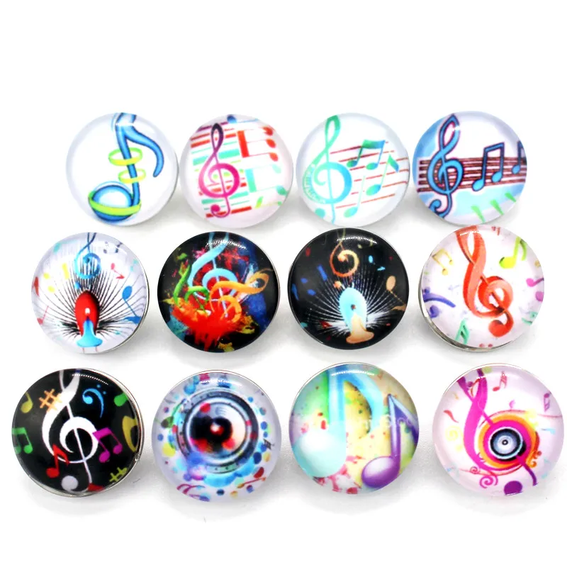 12pcs Fixed Mixed Fascinating Note Musical Notation 18mm Glass Snap Buttons Substitutable For Snap Bracelet DIY Jewelry
12pcs Fixed Mixed Fascinating Note Musical Notation 18mm Glass Snap Buttons Substitutable For Snap Bracelet DIY Jewelry