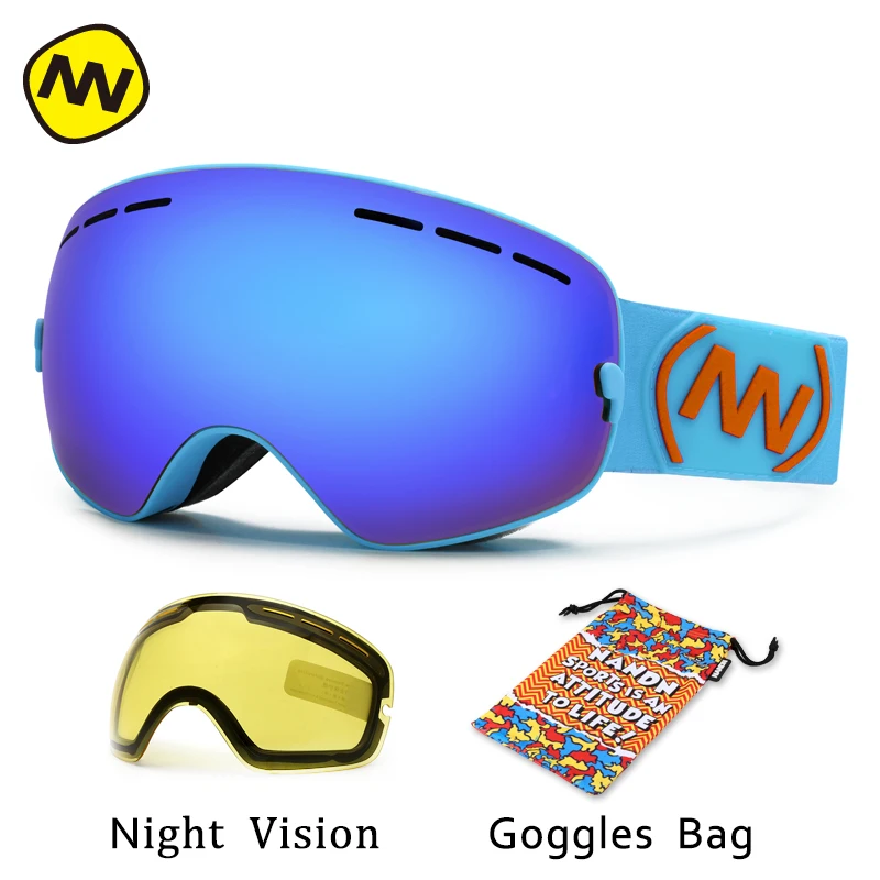NANDN брендовые лыжные очки UV400 противотуманная большая Лыжная маска Мужские