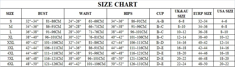 S-6XL