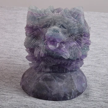 Natural Stone Fluorite Spirit Beast Wolf Head Hand carved 997 g Skull Statue Ornament Animal sculpture Crafts For Home feng shui
Natural Stone Fluorite Spirit Beast Wolf Head Hand carved 997 g Skull Statue Ornament Animal sculpture Crafts For Home feng shui