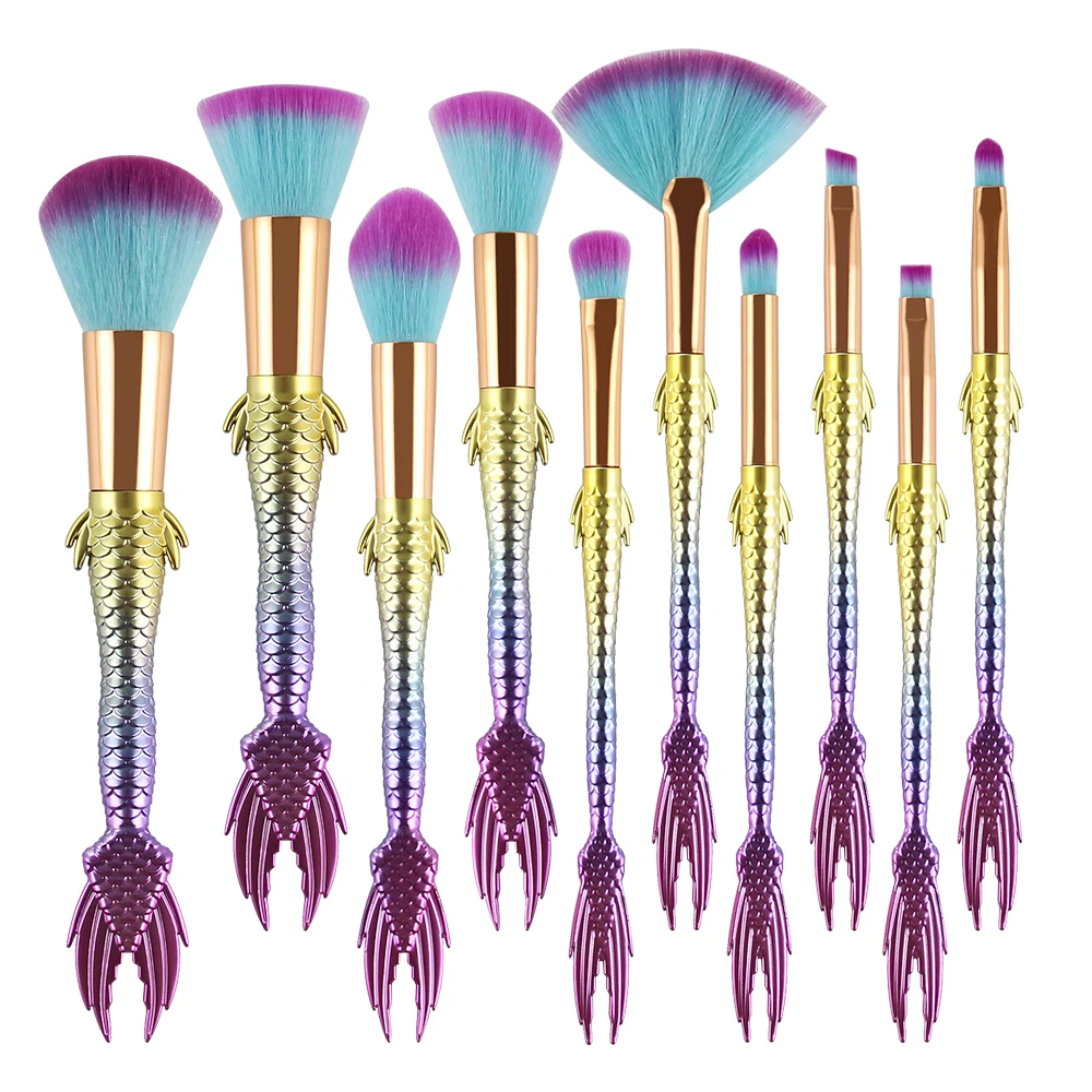 RANCAI New 10 makeup brush mermaid makeup brush set with fish scale pattern makeup tool
RANCAI New 10 makeup brush mermaid makeup brush set with fish scale pattern makeup tool