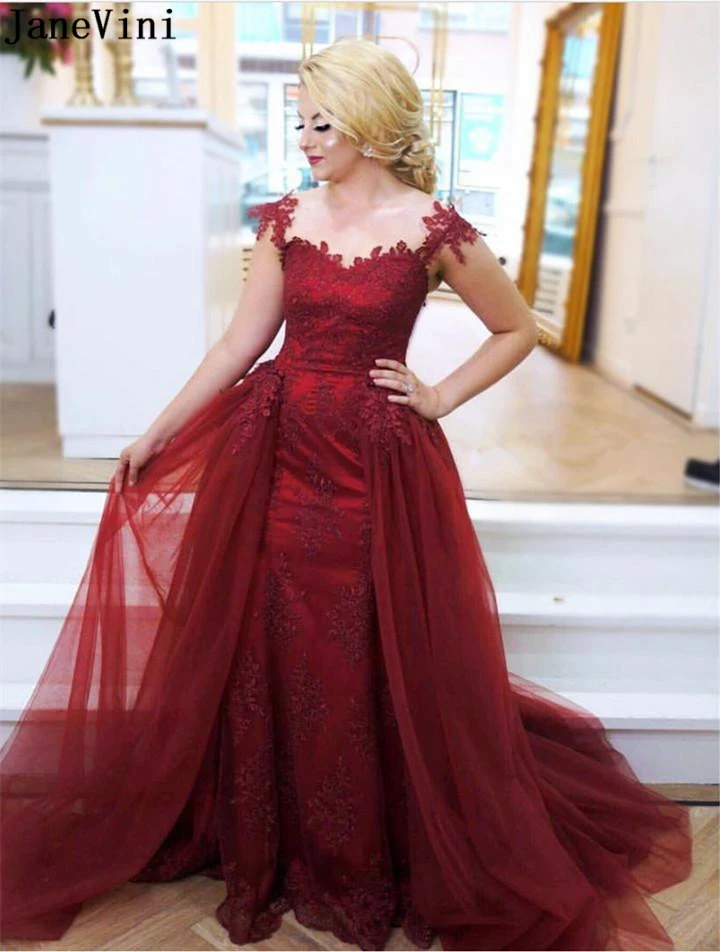 JaneVini Arabic Burgundy Bridesmaid Dress with Detachable Train Sweetheart Prom Dresses Lace Applique A Line Wedding Guest Dress
JaneVini Arabic Burgundy Bridesmaid Dress with Detachable Train Sweetheart Prom Dresses Lace Applique A Line Wedding Guest Dress