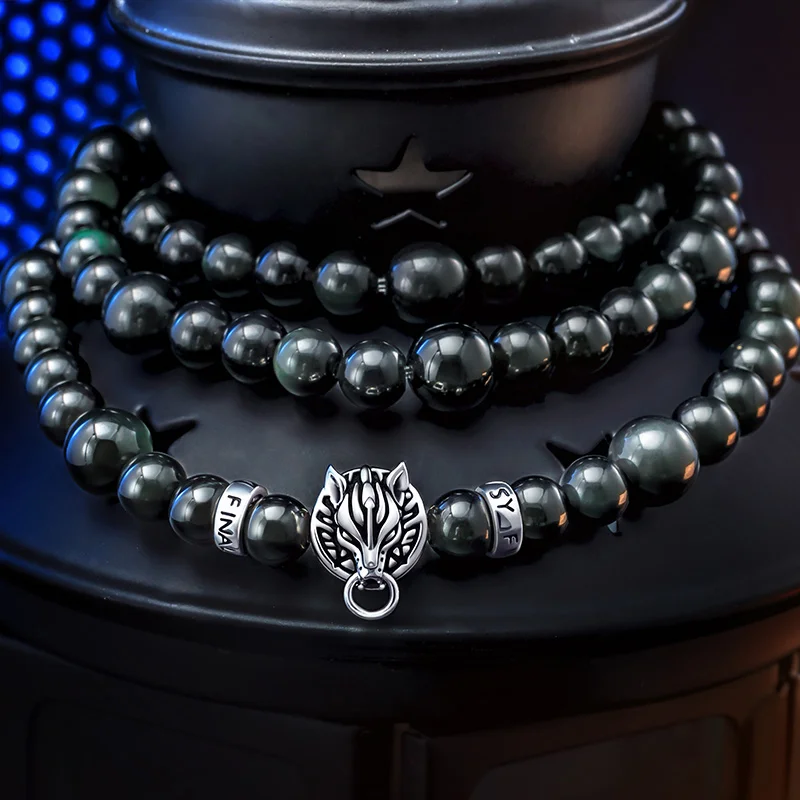 FINAL FANTASY VII CLOUD WOLF Natural Obsidian Necklace Bracelet 925 Sterling Silver in gift box Free Shipping
FINAL FANTASY VII CLOUD WOLF Natural Obsidian Necklace Bracelet 925 Sterling Silver in gift box Free Shipping