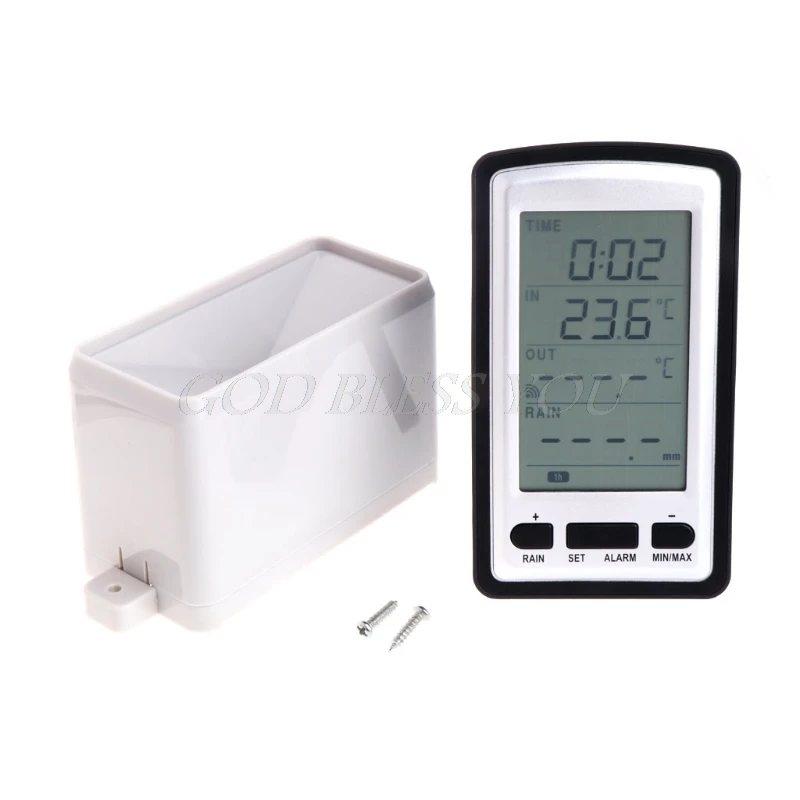 Wireless Rain Meter Gauge Weather Station indoor/outdoor temperature Recorder
Wireless Rain Meter Gauge Weather Station indoor/outdoor temperature Recorder