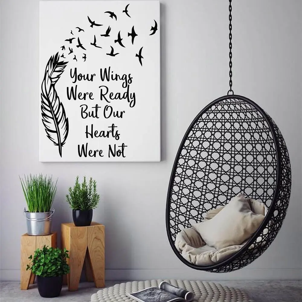 

Personality slogan abstract feather with flying bird vinyl wall stickers home living room bedroom art creative sticker 2HS26